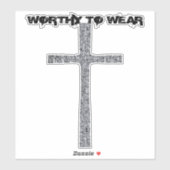 Sticker Faith Cross Silver - À Porter (Feuille)