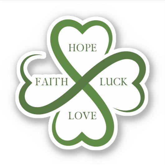 Sticker Faith, Hope, Luck, Love      (Devant)