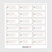 Sticker Fall Floral Mariage Guest Nom du bénéficiaire Adre (Feuille)