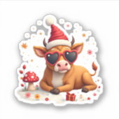Sticker Fall Highland Cow Pumpkin Bow Christmas Girls Kids (Devant)