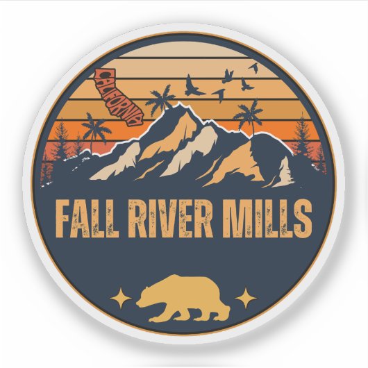 Sticker Fall River Mills, Californie (Devant)