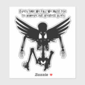 Sticker Fallen Angel Skeleton silhouette Citations de l'ar (Feuille)