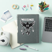 Sticker Fallen Angel Skeleton silhouette Citations de l'ar (Couverture iPad)