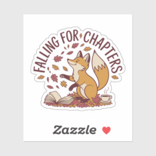 Sticker Falling for Chapitres — Fox, thé et livres