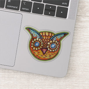 Sticker Falln Orange Owl Vintage Halloweenies
