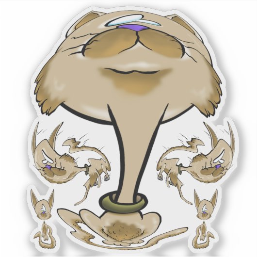 Sticker Famille Big Head Cat (Devant)