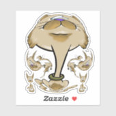 Sticker Famille Big Head Cat (Feuille)