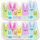 Sticker Famille Bunny de Pâques - Kiss-Cut (Devant)