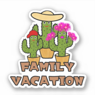 Sticker Famille de cactus mignons