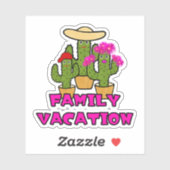Sticker Famille de cactus mignons (Feuille)