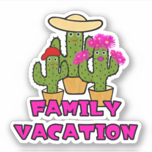 Sticker Famille de cactus mignons