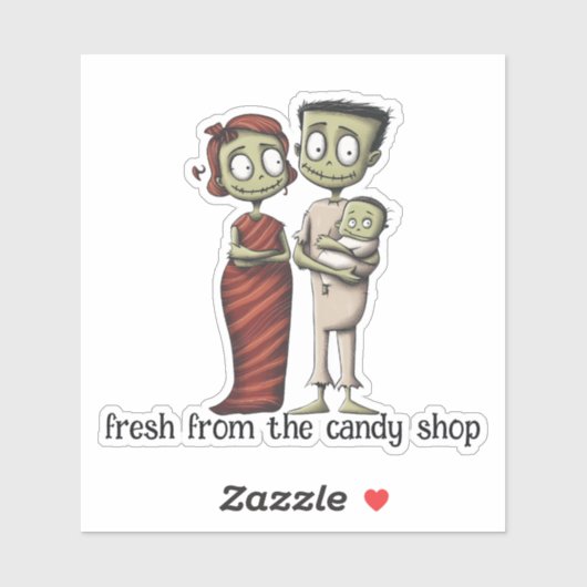 Sticker Famille de mignons monstres (Feuille)