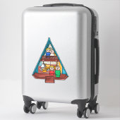 Sticker Famille Des Petits Gens Dans Leur Maison A-Frame (Sur valise)
