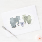 Sticker Famille Eléphant Cartoon Cute (Enveloppe)