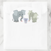 Sticker Famille Eléphant Cartoon Cute (Sac)