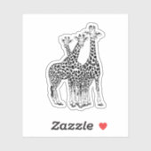 Sticker Famille Giraffe (Feuille)