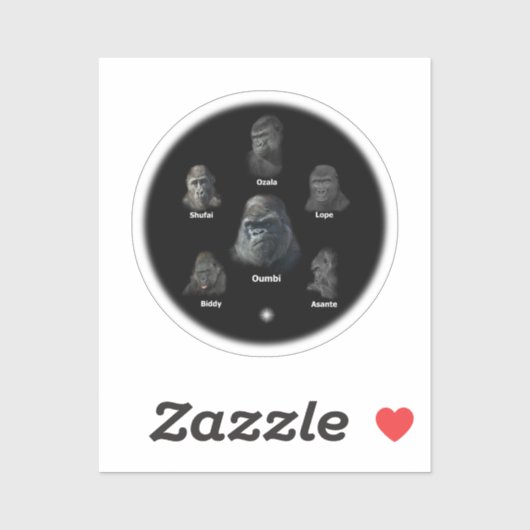 Sticker Famille Gorilla (Feuille)
