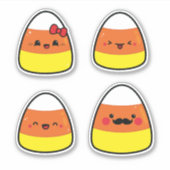 Sticker famille Kawaii Candy Corn Halloween (Devant)