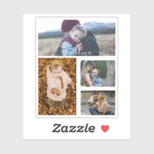 Sticker Famille Simple Collage Moderne Amour Grand-mère Ma