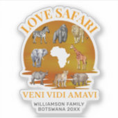Sticker Family Group LOVE SAFARI Souvenir (Devant)