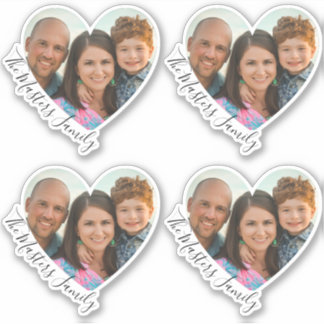 Sticker Family Heart Photo Elegant Sweet Script