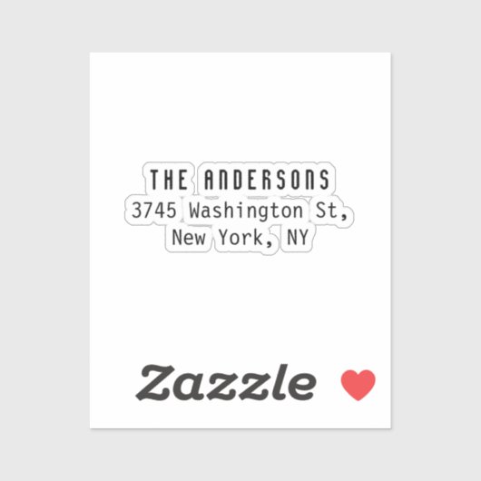 Sticker Family Name Modern Plain Professional Black White (Feuille)