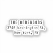 Sticker Family Name Modern Plain Professional Black White (Recto)