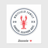 Sticker Family Seafood Boil été Homard Cuisine (Feuille)