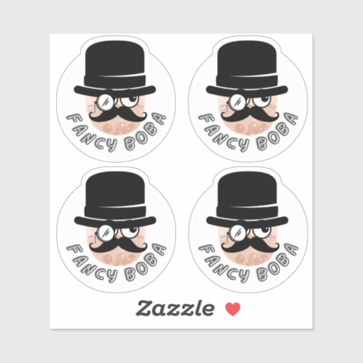 Sticker Fancy Boba- Pack de 4 (Feuille)