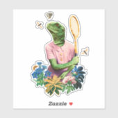 STICKER FANCY LIZARD ANIMAL JOUER AU TENNIS (Feuille)