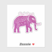 Sticker Fancy rose éléphant personnalisé (Feuille)