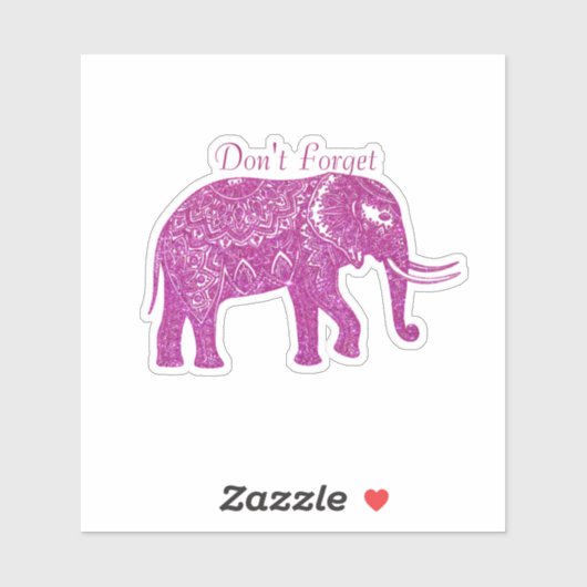 Sticker Fancy rose éléphant personnalisé (Feuille)