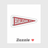 Sticker Fanion de Hialeah, Floride (Feuille)