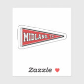 Sticker Fanion de Midland, Texas (Feuille)