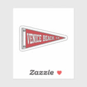 Sticker Fanion de Venice Beach, CA (Feuille)