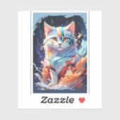 Sticker Fantaisie de cristal Chat Art (Feuille)