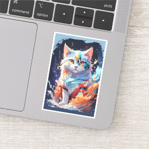 Sticker Fantaisie de cristal Chat Art