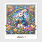 Sticker Fantastique Lapin De Pâques Dans Le Jardin De Verr (Feuille)