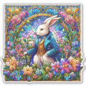 Sticker Fantastique Lapin De Pâques Dans Le Jardin De Verr (Devant)