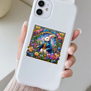 Sticker Fantastique Lapin De Pâques Dans Le Jardin De Verr