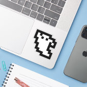 Sticker Fantôme à 8 bits pour pixels (Ordinateur portable avec iPhone)