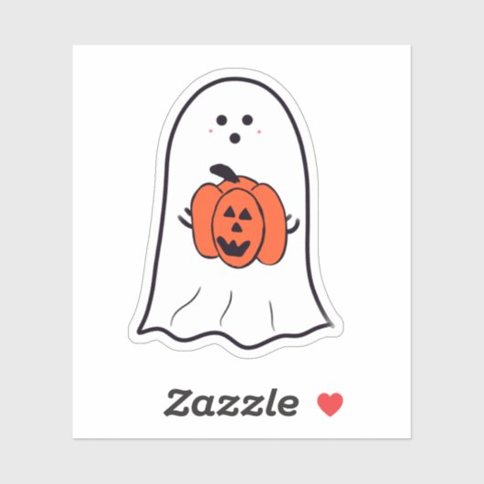 Sticker Fantôme avec Jack-o-Lantern (Feuille)