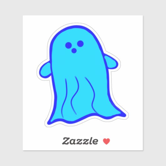 Sticker Fantôme bleu (Feuille)