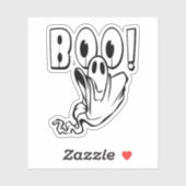 Sticker Fantôme BOO Halloween amical (Feuille)