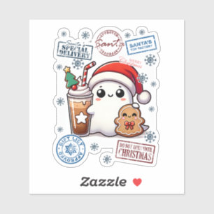 Sticker Fantôme de fête répandant la joie des Fêtes