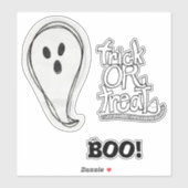 Sticker Fantôme de Halloween Boo (Feuille)