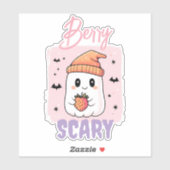 Sticker Fantôme de Halloween mignon à croquer (Feuille)