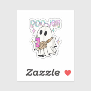 Sticker Fantôme drôle d'Halloween Boo Jee