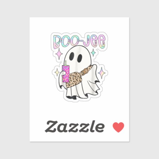 Sticker Fantôme drôle d'Halloween Boo Jee (Feuille)