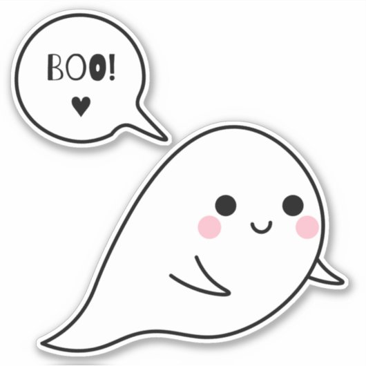 Sticker Fantôme Éffrayant et mou (Devant)